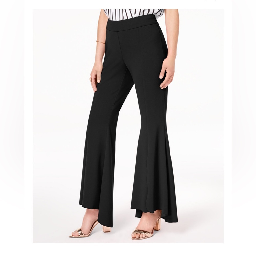 INC Women's Black Flared High-Low Pants